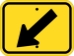 W16-7PL: DOWNWARD DIAGONAL ARROW LEFT 12X9 - FW16-7PL-12X9