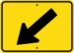 W16-7PL: DOWNWARD DIAGONAL ARROW LEFT 21X15 - FW16-7PL-21X15
