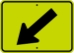W16-7PL: DOWNWARD DIAGONAL ARROW LEFT 21X15 - FW16-7PL-21X15