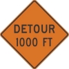 W20-2: DETOUR (#FT, #MILES, AHEAD) 36X36 