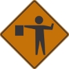 W20-7: FLAGGER SYMBOL 48X48 