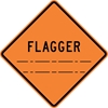 W20-7A: FLAGGER (# FT, MILES, AHEAD) 30X30 