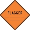 W20-7A: FLAGGER (# FT, MILES, AHEAD) 36X36 