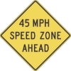 W3-5A: (#) MPH SPEED ZONE AHEAD 48X48 