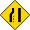 W4-2L: LANE ENDS LT MERGES RT SYMBOL 36X36 