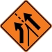 W4-6L: ENTERING ROADWAY ADDED LANE LEFT SYMBOL 48X48 - FW4-6L-48X48