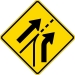 W4-6R: ENTERING ROADWAY ADDED LANE RIGHT SYMBOL 36X36 - FW4-6R-36X36