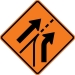 W4-6R: ENTERING ROADWAY ADDED LANE RIGHT SYMBOL 36X36 - FW4-6R-36X36