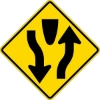 W6-1: DIVIDED HIGHWAY BEGINS SYMBOL 30X30 