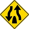 W6-2: DIVIDED HIGHWAY ENDS SYMBOL 30X30 
