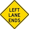 W9-1L: LEFT LANE ENDS 48X48 