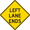 W9-1L: LEFT LANE ENDS 48X48 