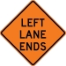 W9-1L: LEFT LANE ENDS 48X48 - FW9-1L-48X48