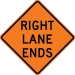 W9-1R: RIGHT LANE ENDS 48X48 - FW9-1R-48X48
