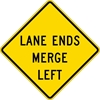 W9-2L: LANE ENDS MERGE LEFT 30X30 