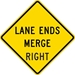 W9-2R: LANE ENDS MERGE RIGHT 48X48 - FW9-2R-48X48
