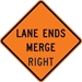 W9-2R: LANE ENDS MERGE RIGHT 48X48 - FW9-2R-48X48