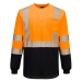 Portwest Black Bottom Pocket T-Shirt, Long Sleeve - FHIVISTEES197