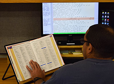 Photo of offender performing braille transcription
